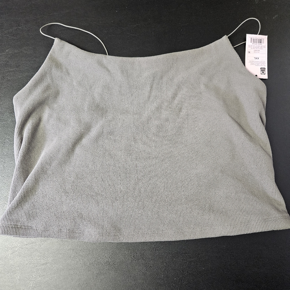 Wild Fable XXL Gray Ribbed Spaghetti Strap Top